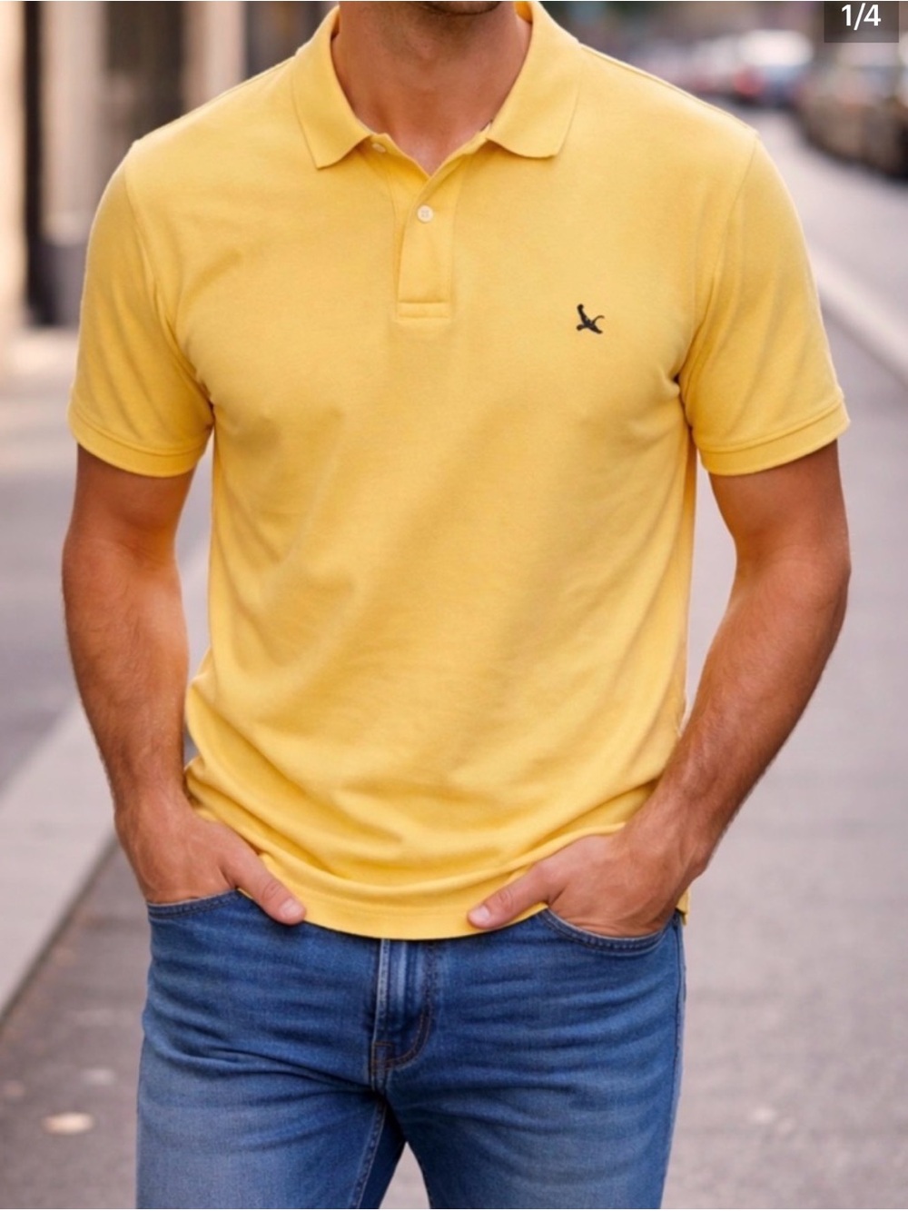 Eddie Bauer Men's Yellow Polo Shirt